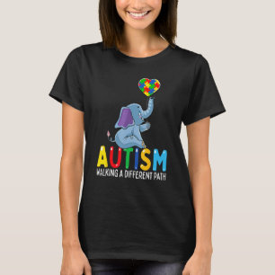 Autism Elephant Walking A Different Path For Kids T-Shirt
