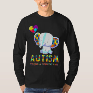 Autism Elephant Walking A Different Path  For Kids T-Shirt