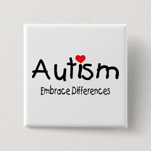 Autism, Embrace Differences - Customised 15 Cm Square Badge