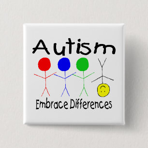 Autism Embrace Differences (People) 15 Cm Square Badge
