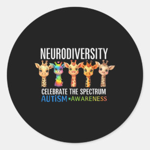 Autism Embrace Neurodiversity Celebrate The Spectr Classic Round Sticker