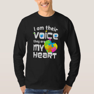 Autism Fathering I Am Their Voice They Are My Hear T-Shirt