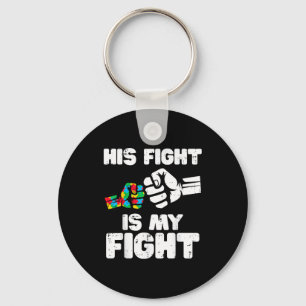 Autism fight is fight asd awareness dad mum men key ring