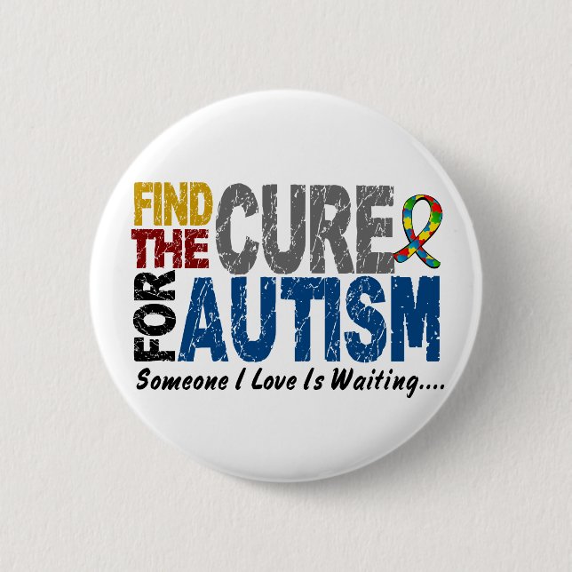 AUTISM Find The Cure 1 6 Cm Round Badge (Front)