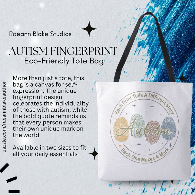 Autism Fingerprint/Quote Tote Bag (Creator Uploaded)