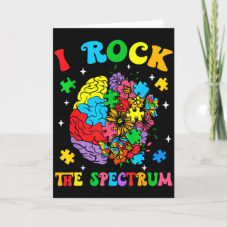 Autism Floral Brain I Rock The Spectrum Awareness  Card