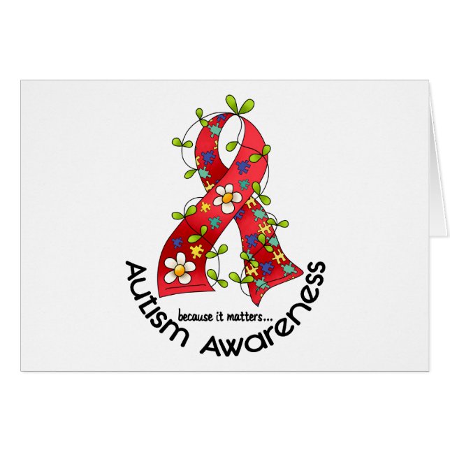 AUTISM Flower Ribbon 1 (Front Horizontal)
