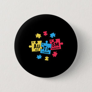 Autism For Teachers Sped Periodic Table Elements 6 Cm Round Badge