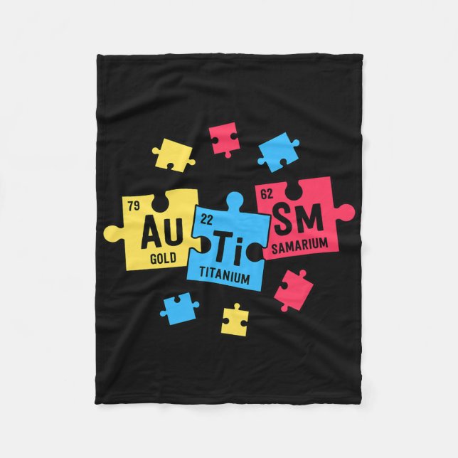 Autism For Teachers Sped Periodic Table Elements  Fleece Blanket (Front)