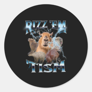Autism Funny Rizz Em With The Tism Meme Autistic C Classic Round Sticker