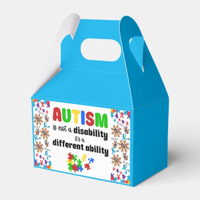 Autism -  Gable Favour Box (Back Side)