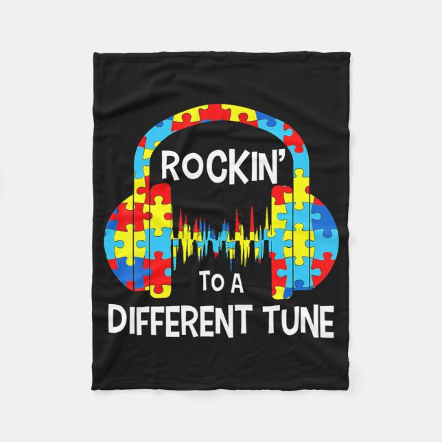 Autism Game - Rocking To A Different Tune For Game Fleece Blanket (Front)