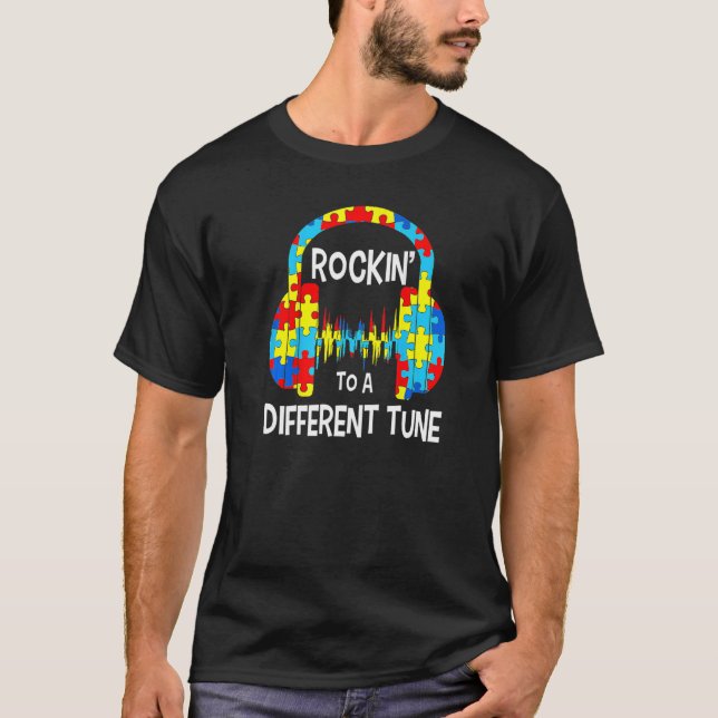 Autism Game - Rocking To A Different Tune For Game T-Shirt (Front)