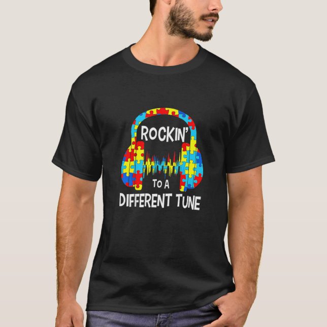 Autism Game  Rocking To A Different Tune For Gamer T-Shirt (Front)