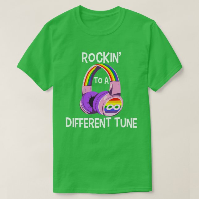 Autism Game  Rocking To A Different Tune For Gamer T-Shirt (Design Front)