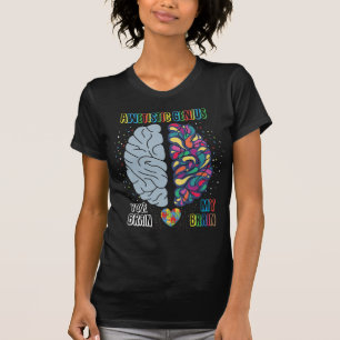Autism Genius Heart Autistic Colorful Brain T-Shirt