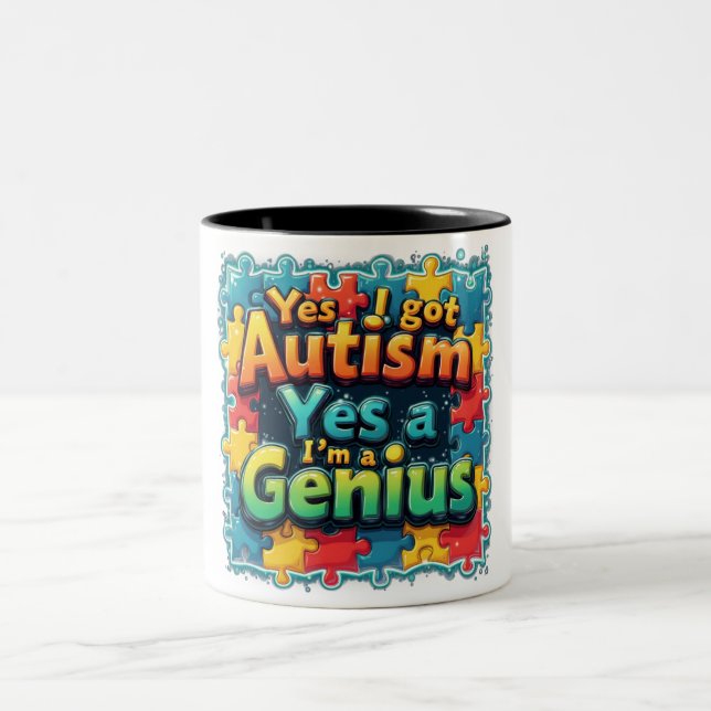 Autism Genius Two-Tone Coffee Mug (Center)