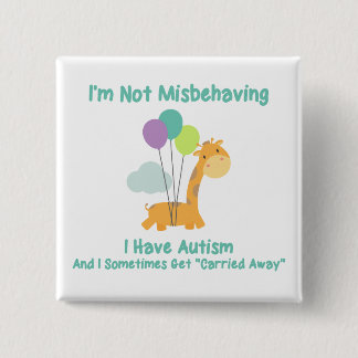 Autism Giraffe 15 Cm Square Badge