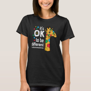Autism Giraffe Ok To Be Different Awareness Men Bo T-Shirt