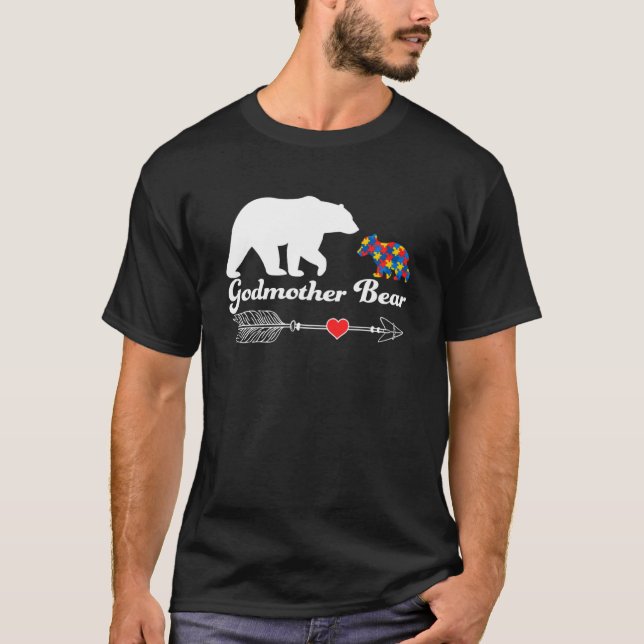 Autism Godmother Bear Autism Awareness Day Autisti T-Shirt (Front)