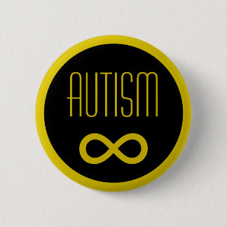 Autism golden infinity 6 cm round badge