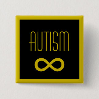 Autism golden infinity knapp 15 cm square badge