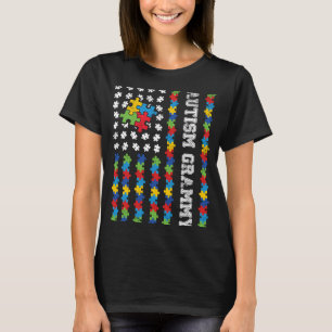 Autism Grammy American Flag Autism Awareness T-Shirt