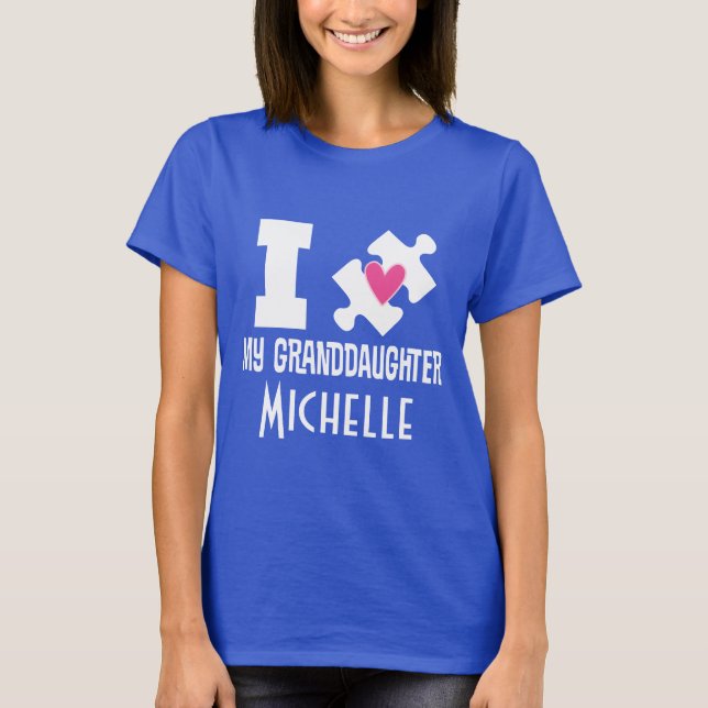 Autism Granddaughter Personalised Awareness Tshirt (Front)