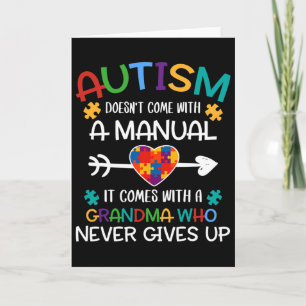 Autism Grandma Love Autistic Kids Autism Awareness Card