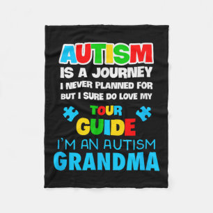 Autism Grandma Neurodivergent Spread Support Aware Fleece Blanket