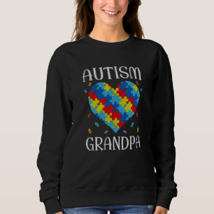 Autism Grandpa Matching Family Heart Autism Awaren Sweatshirt