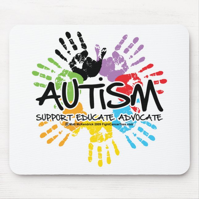 Autism Handprint Mouse Pad (Front)