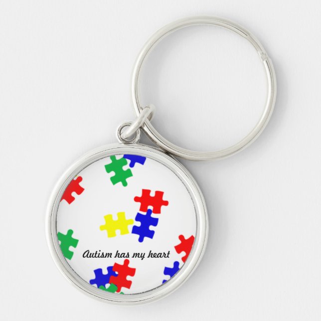 Autism has my heart....key chain key ring (Front)