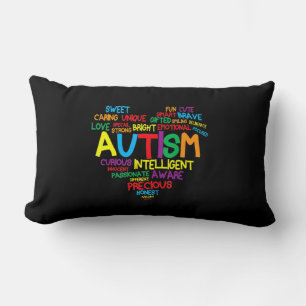 Autism Heart Autism Awareness proud Autism Mum Gif Lumbar Cushion