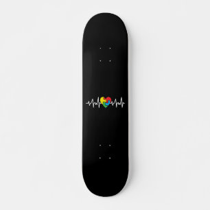 Autism Heart Beat Autism Awareness Day Skateboard