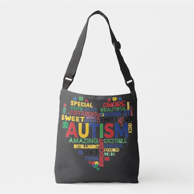 autism heart crossbody bag (Front)