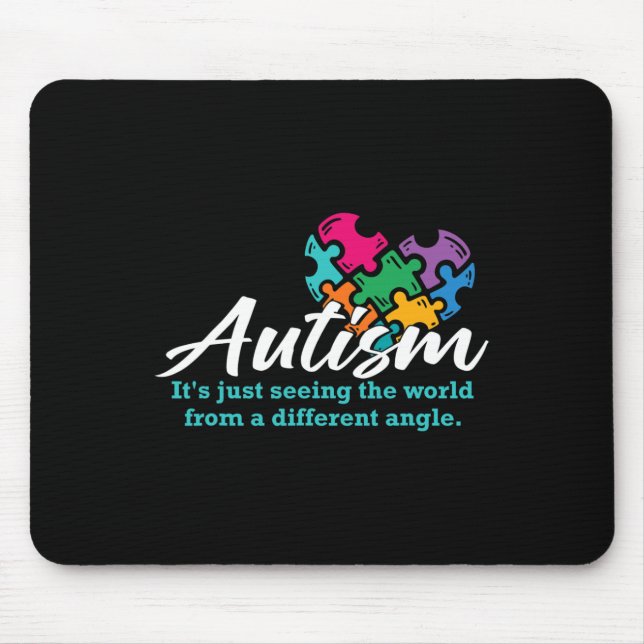 Autism Heart Puzzle Awareness Autistic Support Rib Mouse Pad (Front)