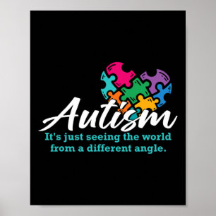 Autism Heart Puzzle Awareness Autistic Support Rib Poster