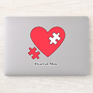 Autism Heart Puzzle Mum's Laptop Cutout Vinyl