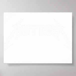 Autism Heavy Metal Font Rock Music Musician Suppor Poster