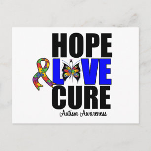 Autism Hope Love Cure (v.1) Postcard