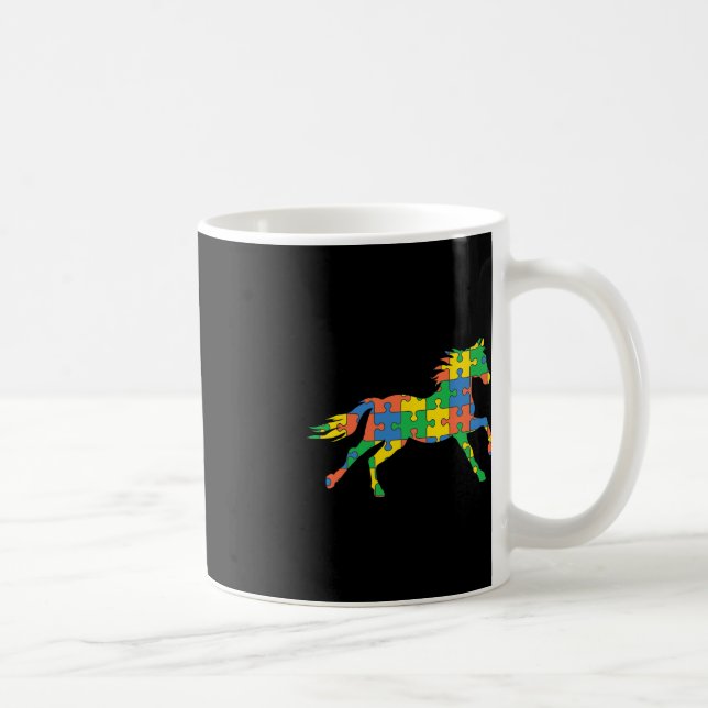 Autism Horse Disabilities Month Disabilities Aware Coffee Mug (Right)