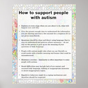 Autism How To Support Some With Autism Poster