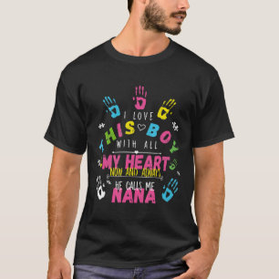 Autism-I Love This Boy He Calls Me Nana-Autism Awa T-Shirt