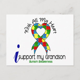 Autism I Support My Grandson Postcard