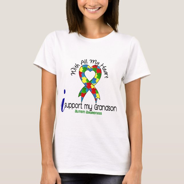 Autism I Support My Grandson T-Shirt (Front)