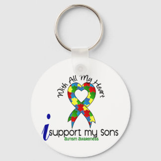 Autism I Support My Sons Key Ring