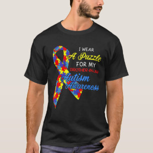 Autism-I Wear A Puzzle For My Brother-In-Law Autis T-Shirt