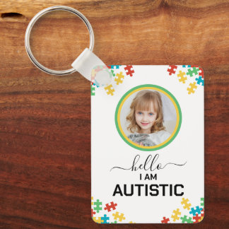 Autism ID Child or Adult Medical Alert Badge Key Ring