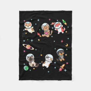 Autism Inclusion Neurodiverse Universe Cat Special Fleece Blanket